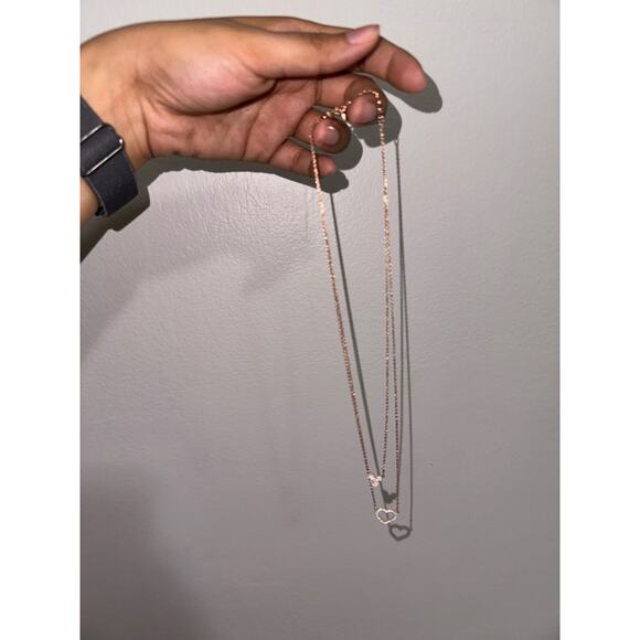 Disney double layered heart necklace rose gold layer preloved hearts heart - Picture 6 of 8